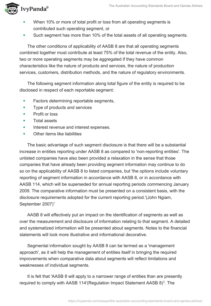 The Australian Accounting Standards Board and Qantas Airlines. Page 2