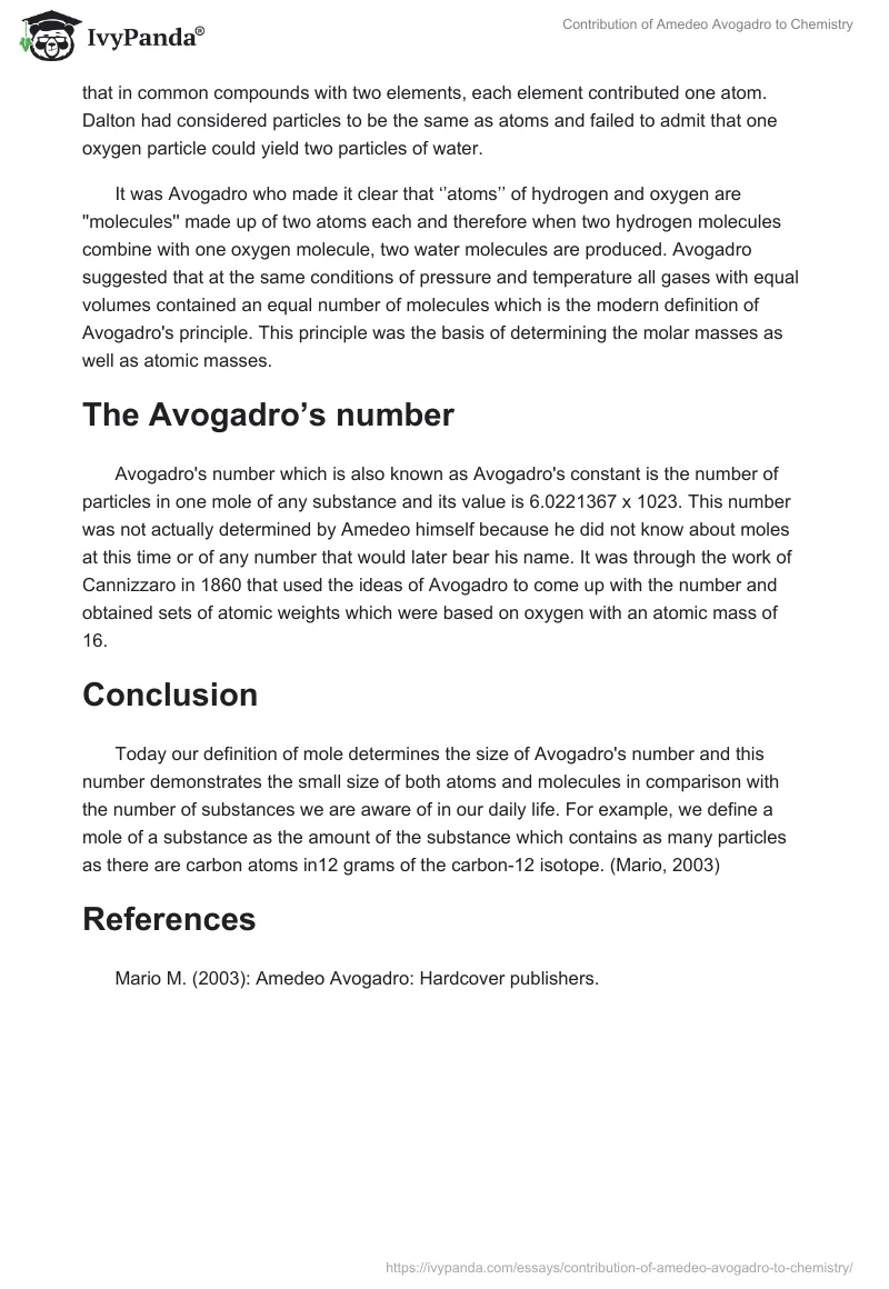 Contribution of Amedeo Avogadro to Chemistry. Page 2