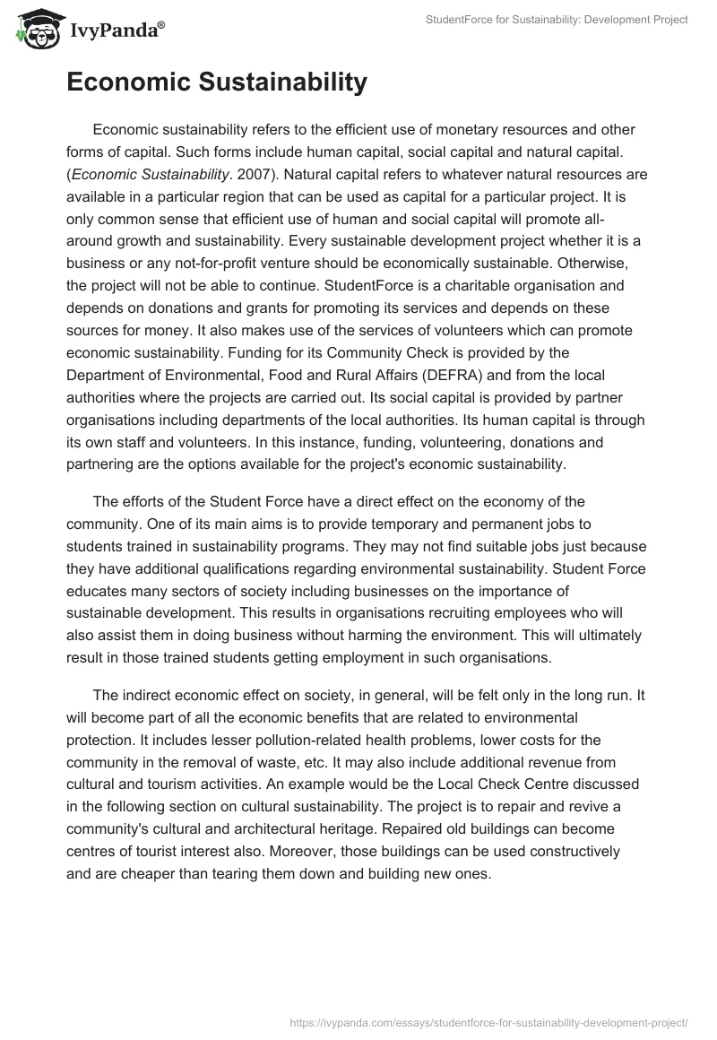 StudentForce for Sustainability: Development Project. Page 5