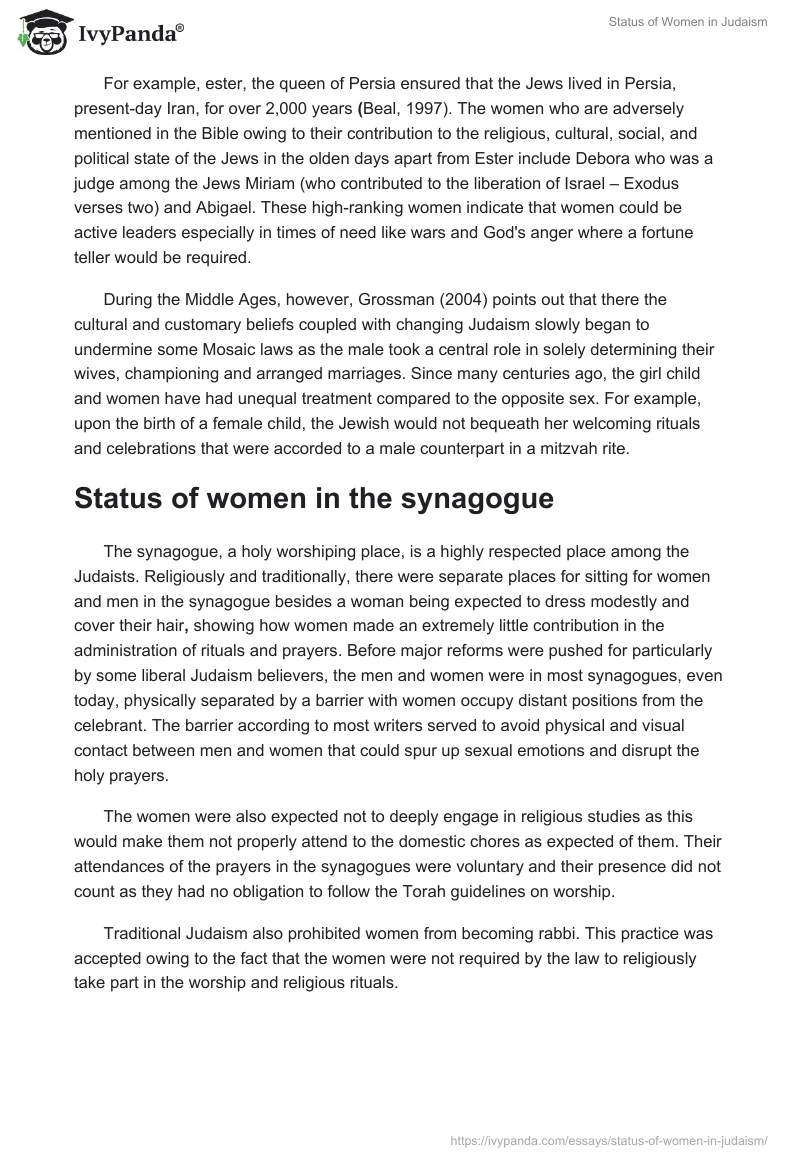 Status of Women in Judaism. Page 2