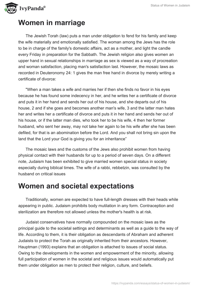 Status of Women in Judaism. Page 3