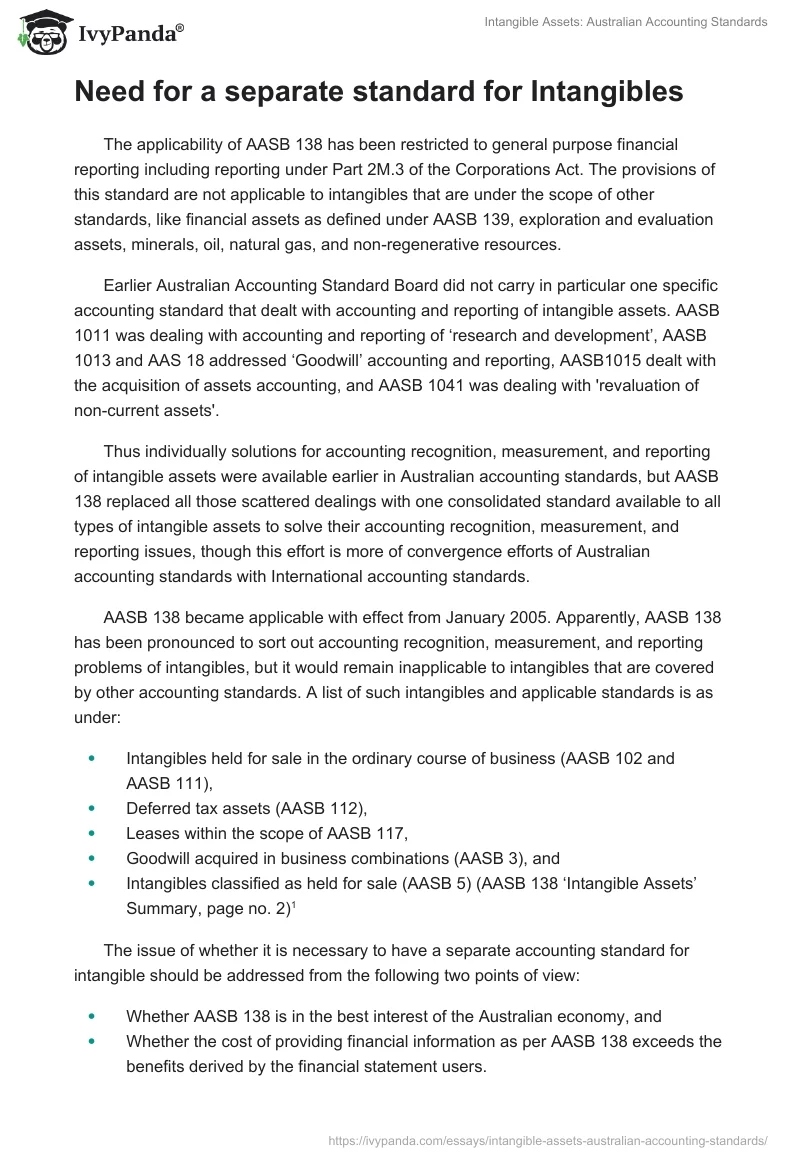 Intangible Assets: Australian Accounting Standards. Page 2
