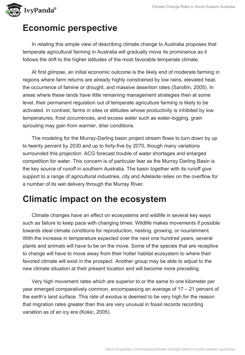 Climate Change Risks in South Eastern Australia. Page 3