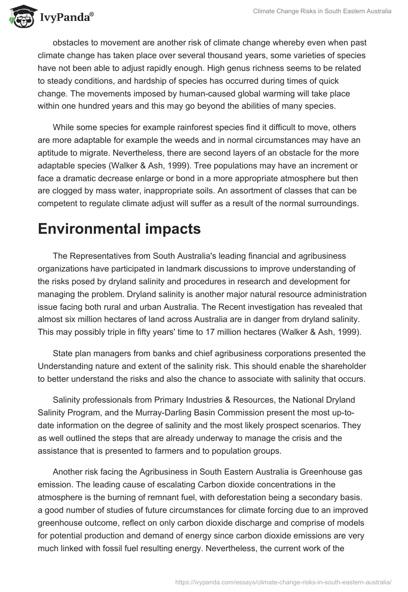 Climate Change Risks in South Eastern Australia. Page 4
