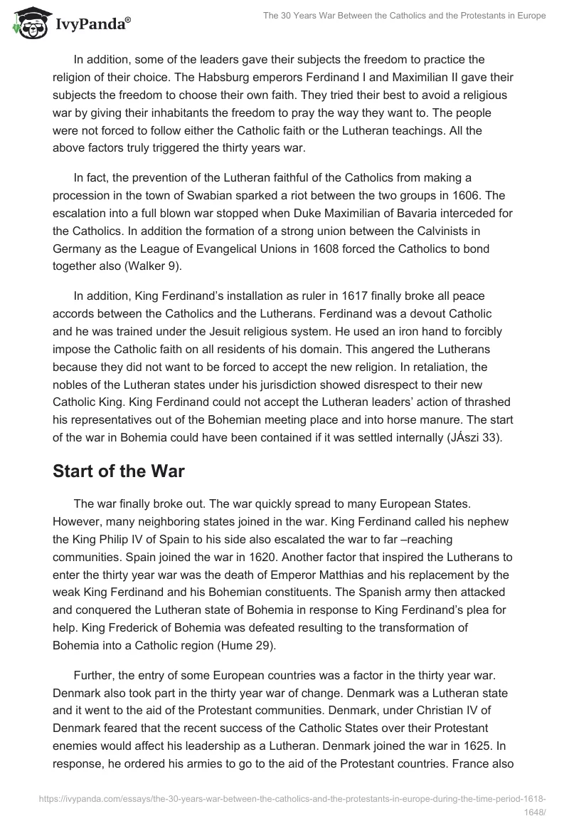 The 30 Years War Between the Catholics and the Protestants in Europe. Page 3