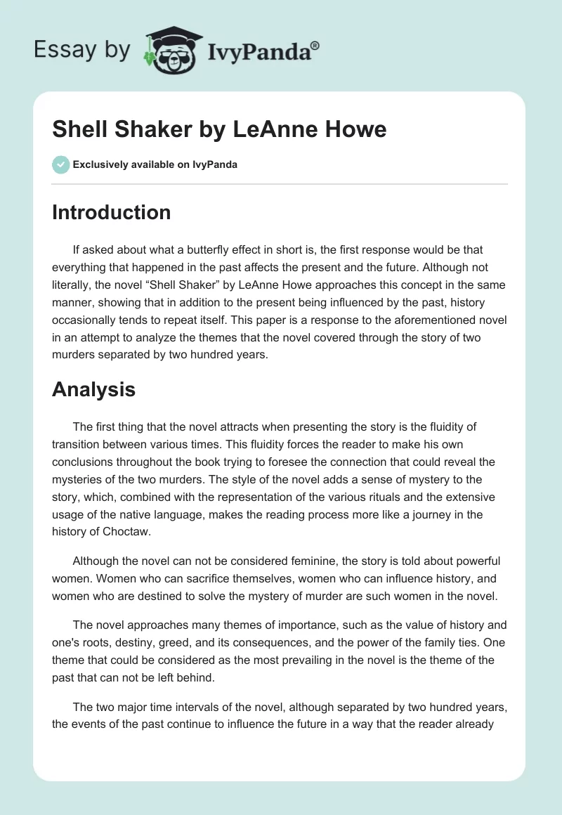 "Shell Shaker" by LeAnne Howe. Page 1