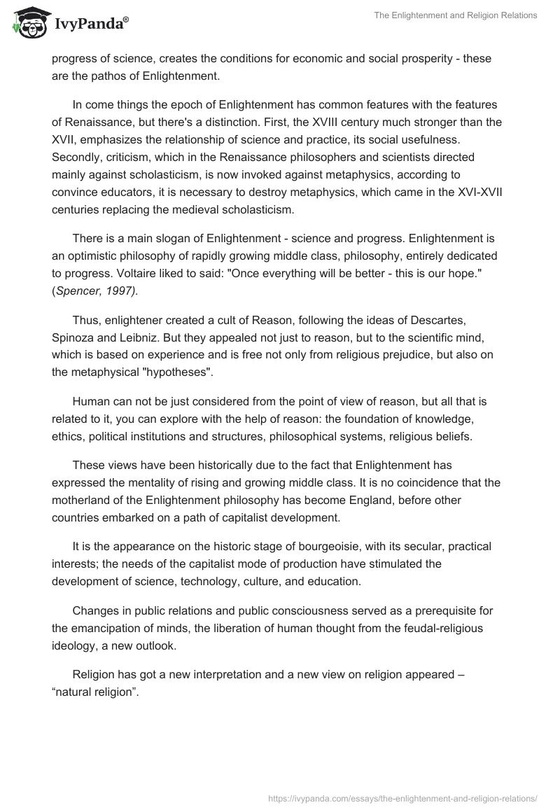 The Enlightenment and Religion Relations. Page 2