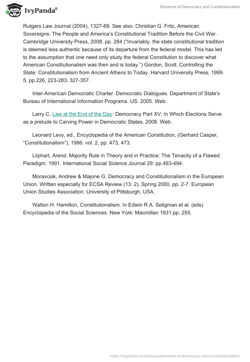 Elements of Democracy and Constitutionalism. Page 5