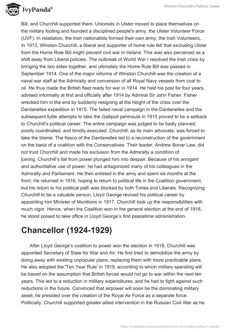 Winston Churchill's Political Career. Page 3