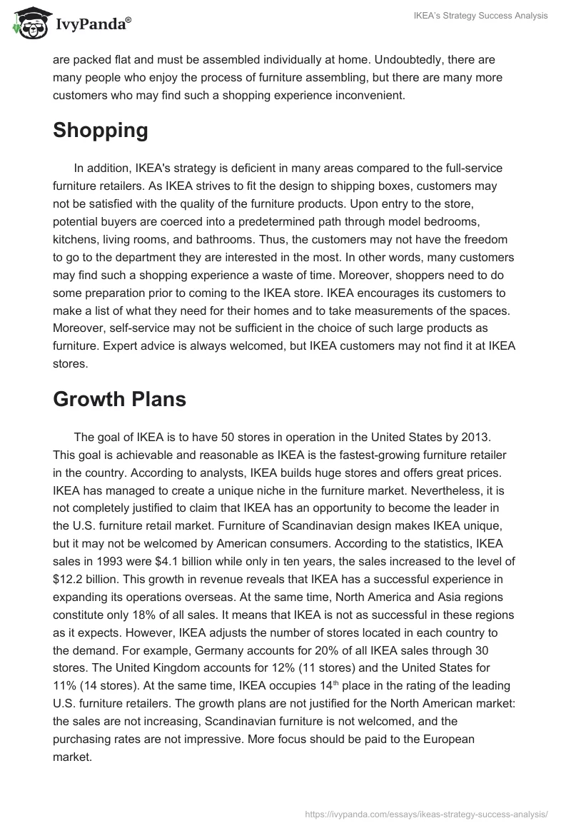 IKEA’s Strategy Success Analysis. Page 2