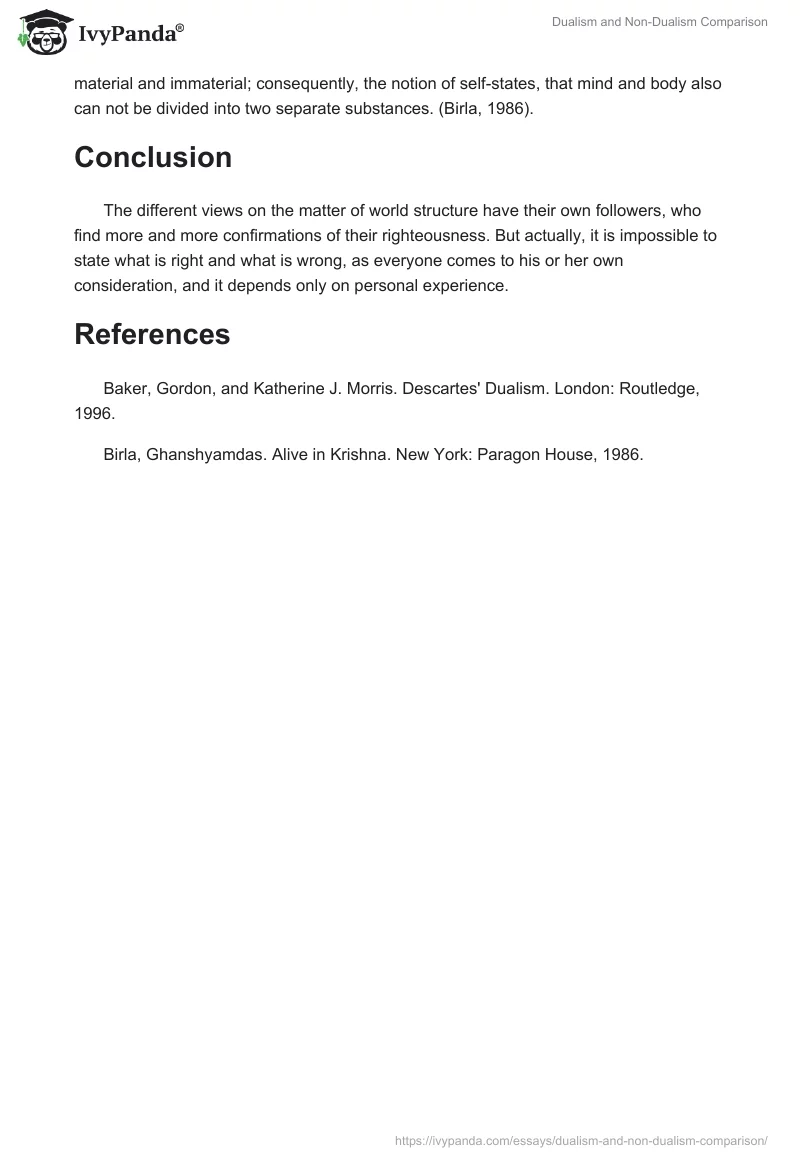 Dualism and Non-Dualism Comparison. Page 3