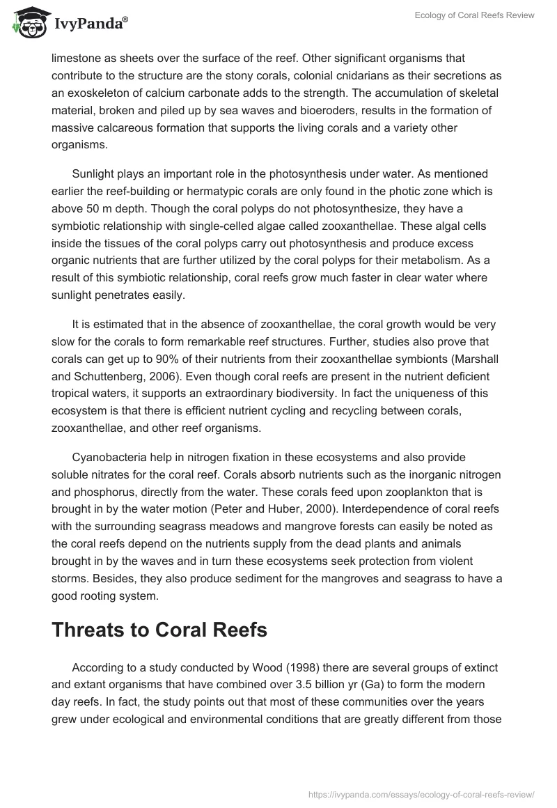 Ecology of Coral Reefs Review. Page 4