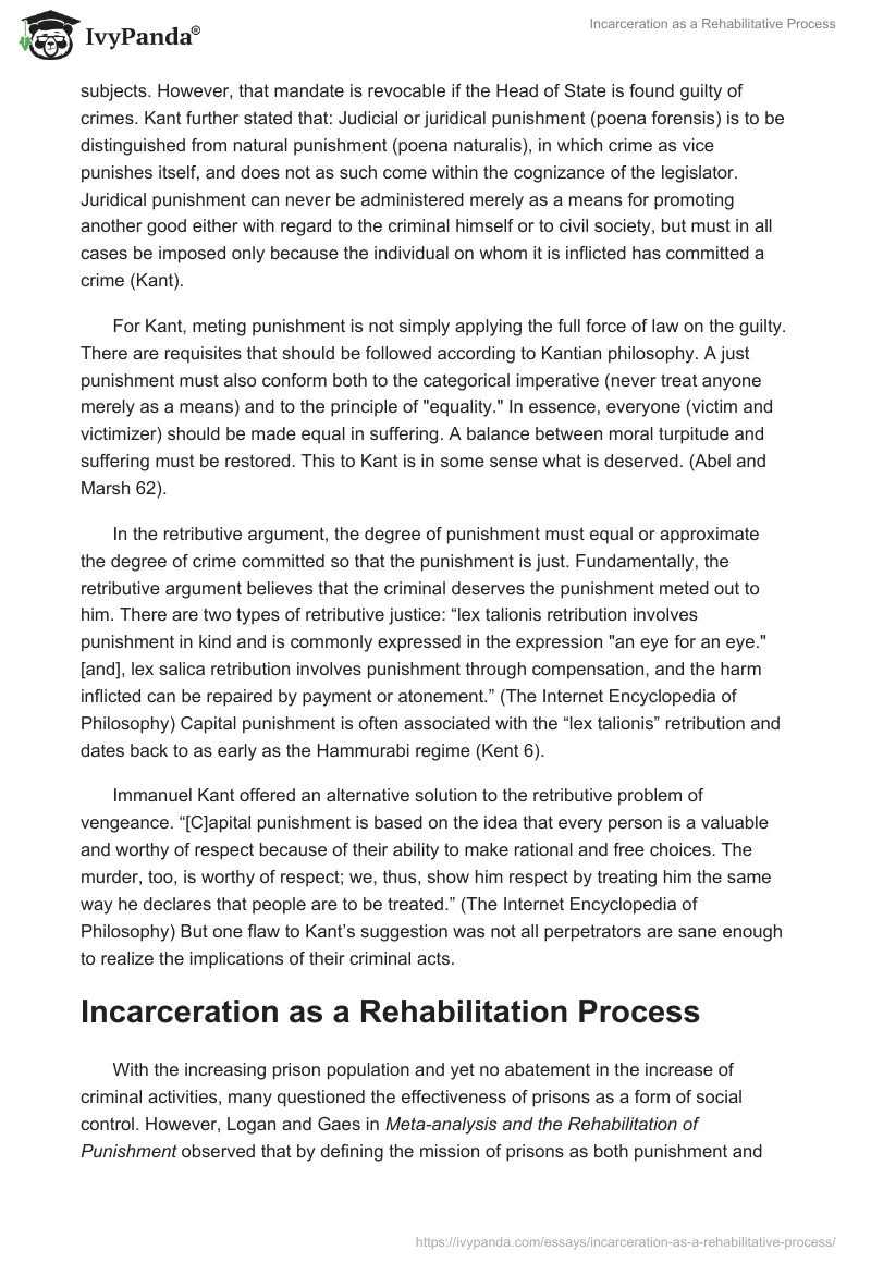 Incarceration as a Rehabilitative Process. Page 3