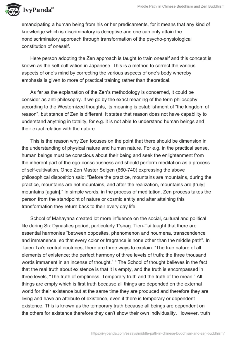Middle Path' in Chinese Buddhism and Zen Buddhism. Page 4