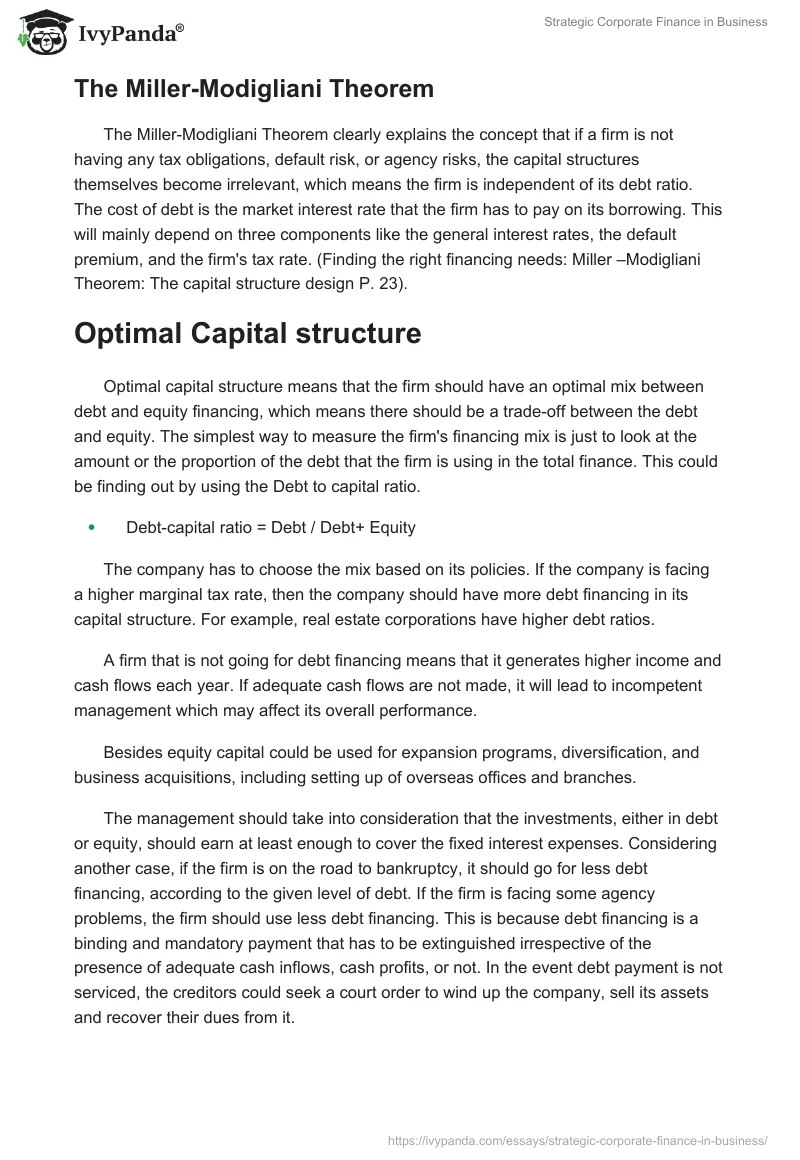 Strategic Corporate Finance in Business. Page 3