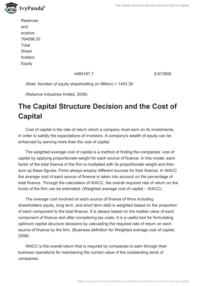 The Capital Structure Decision and the Cost of Capital. Page 2