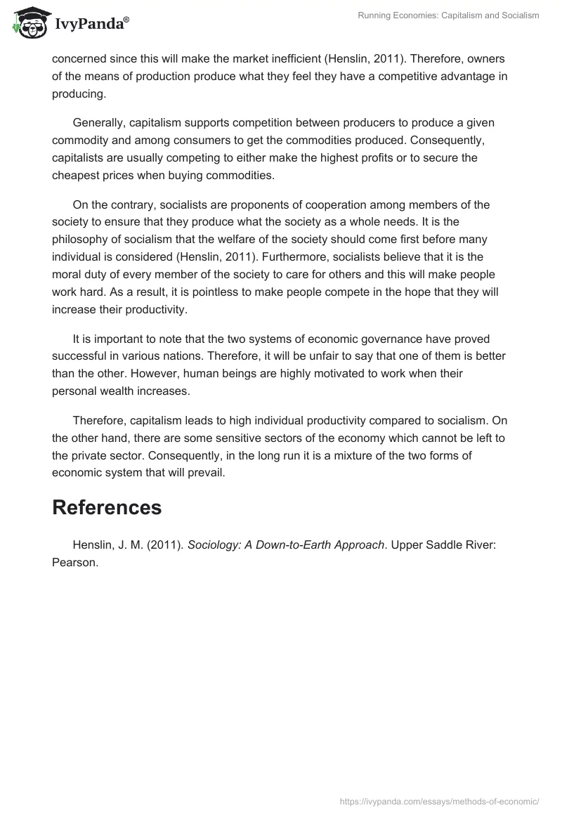 Running Economies: Capitalism and Socialism. Page 2