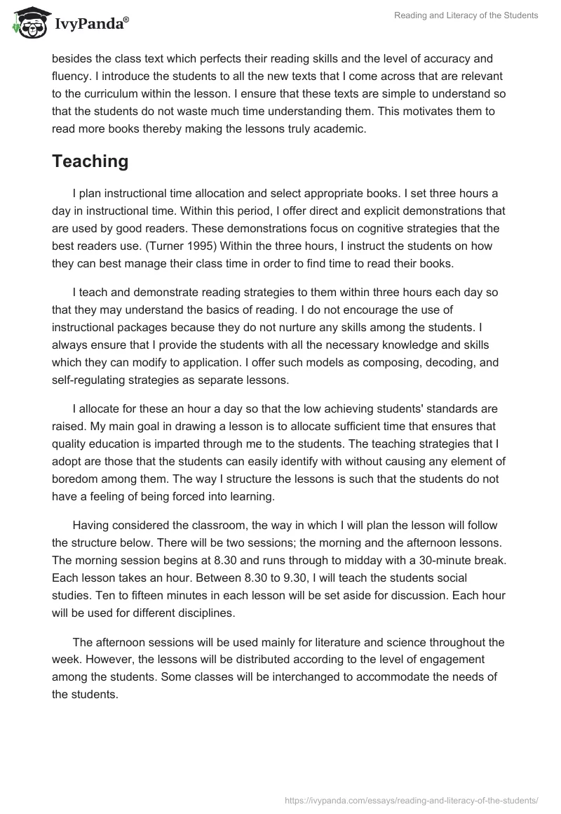 Reading and Literacy of the Students. Page 3