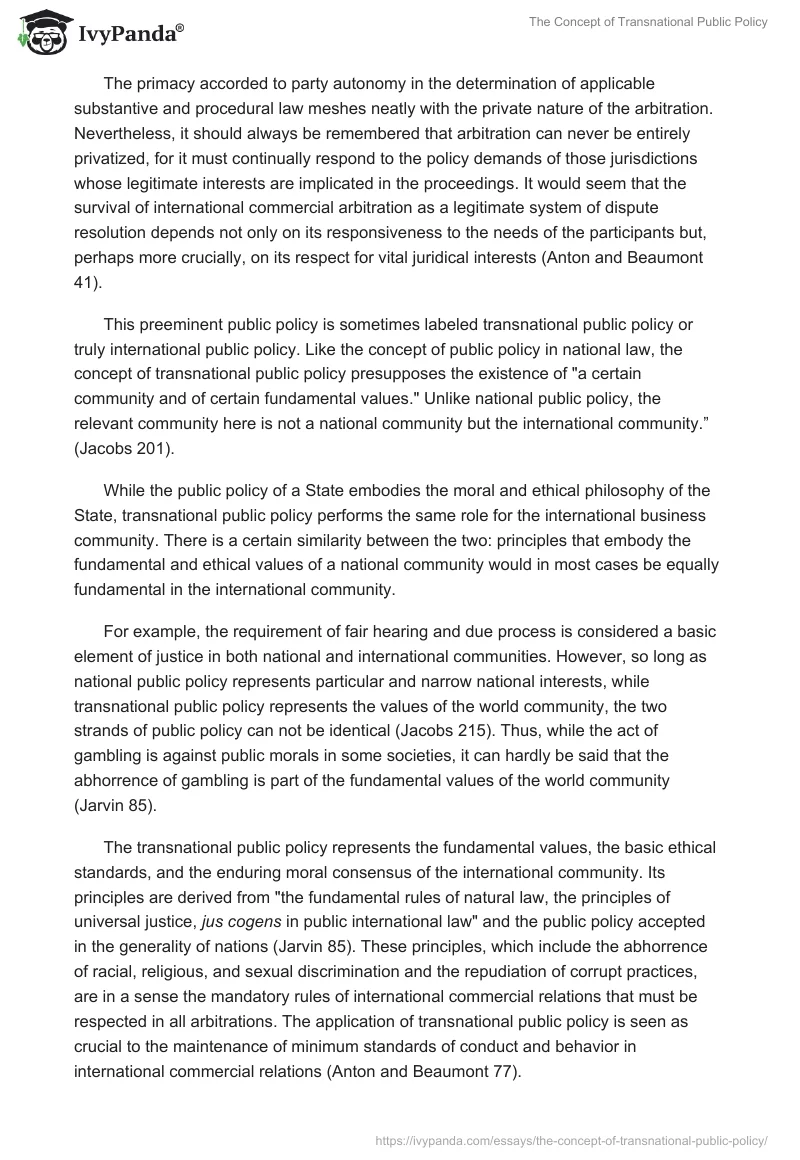 The Concept of Transnational Public Policy. Page 3
