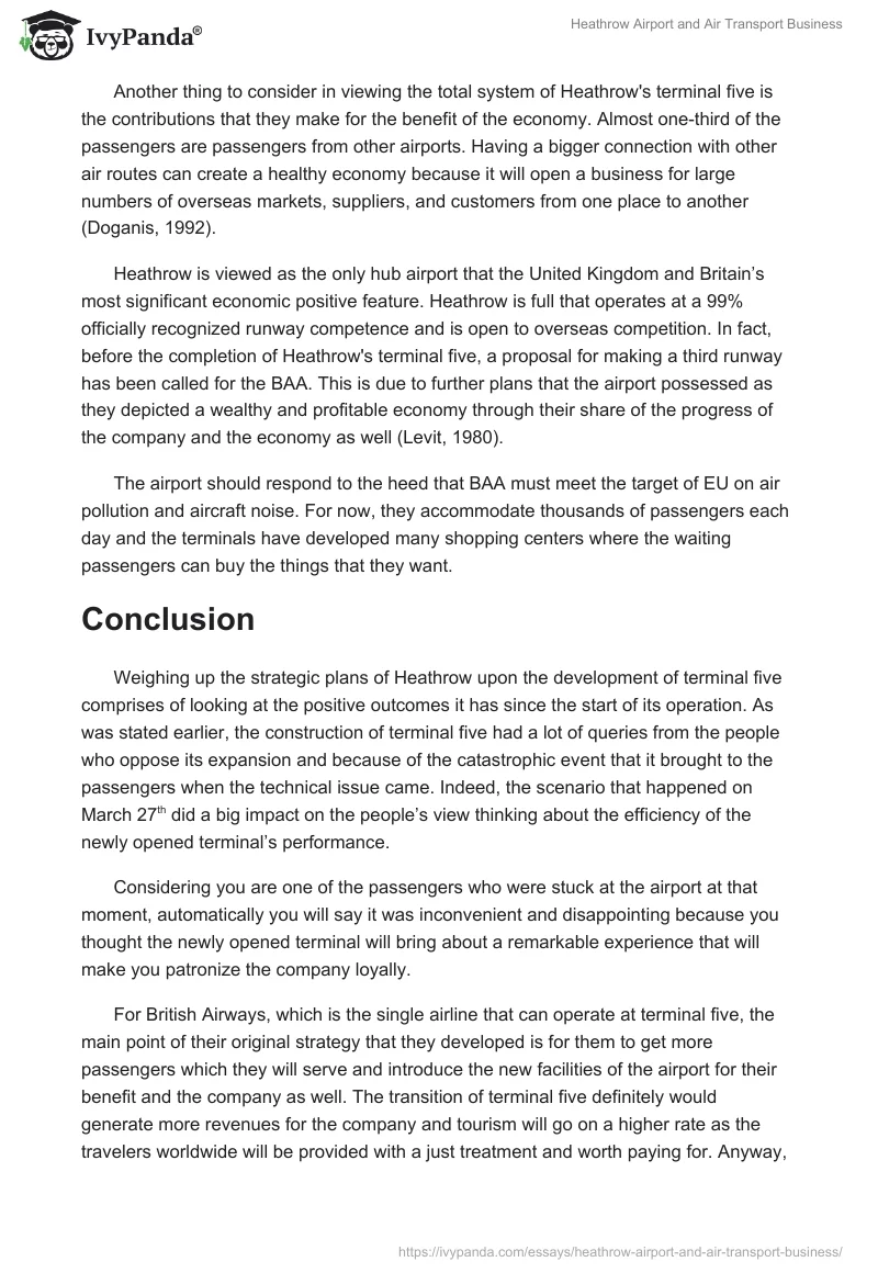 Heathrow Airport and Air Transport Business. Page 5