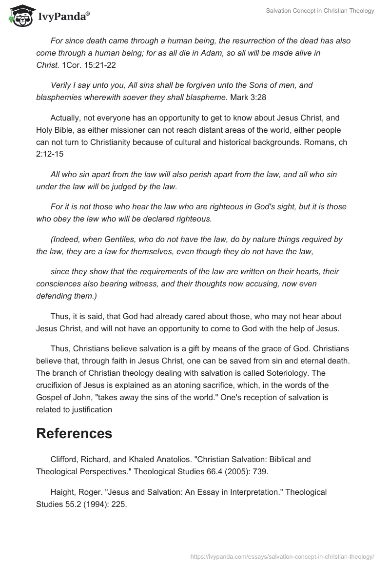 Salvation Concept in Christian Theology. Page 2