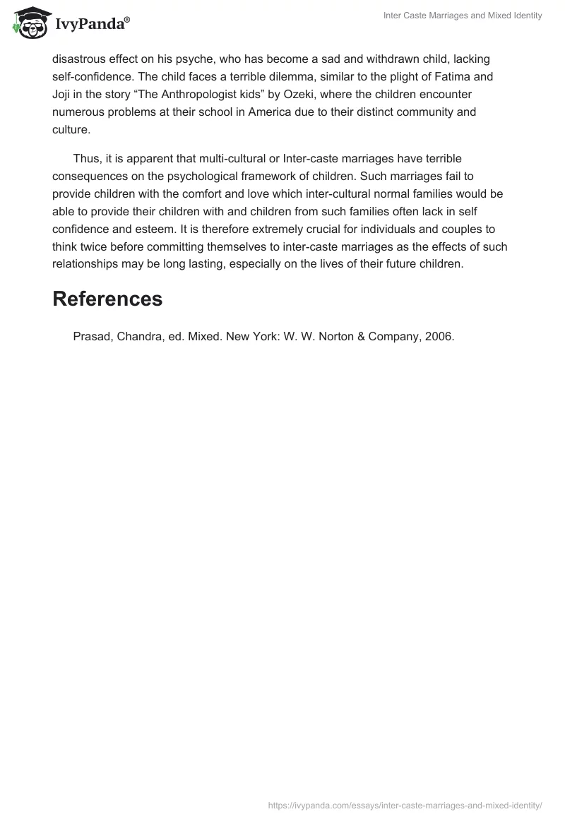 Inter Caste Marriages and Mixed Identity. Page 4