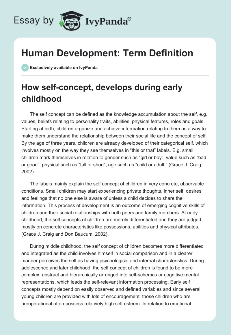 Human Development: Term Definition. Page 1