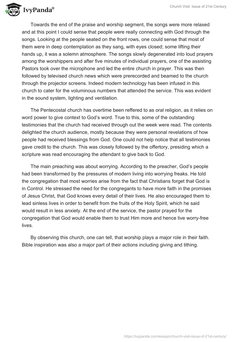 Church Visit: Issue of 21st Century. Page 2