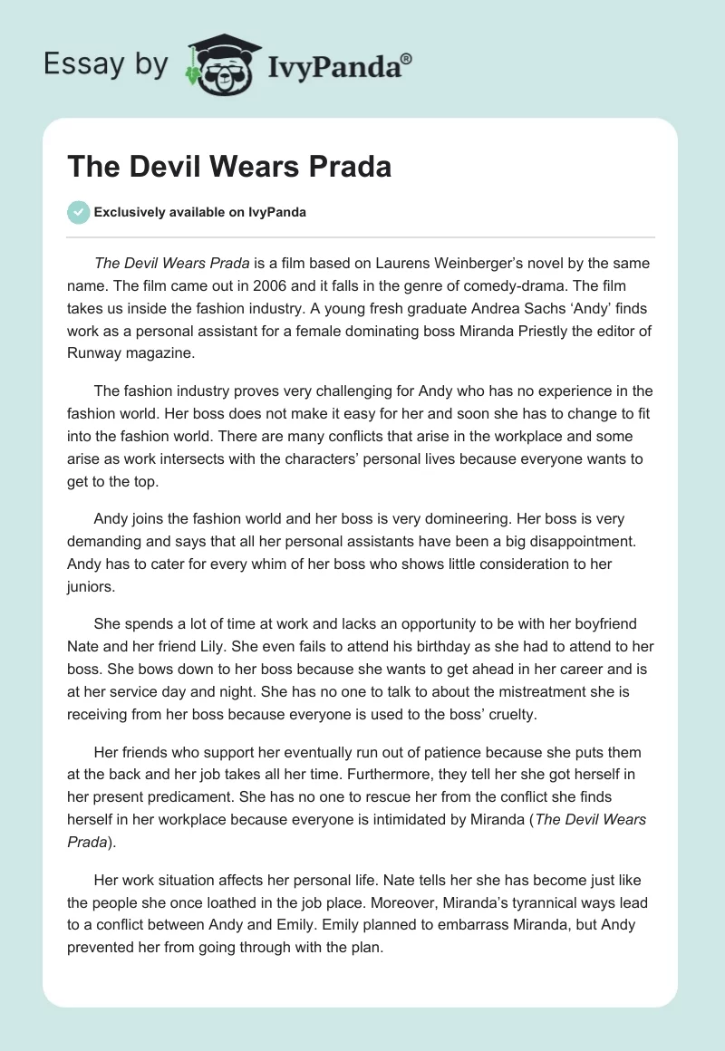 The Devil Wears Prada. Page 1