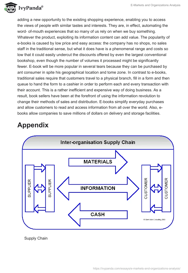 E-Markets and Organizations Analysis. Page 4