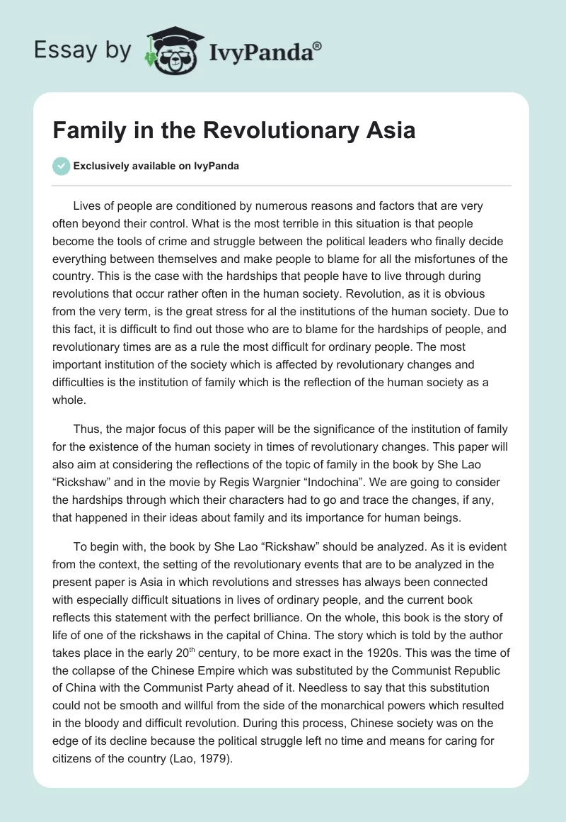 Family in the Revolutionary Asia. Page 1