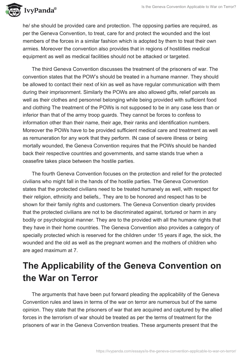 Is the Geneva Convention Applicable to War on Terror?. Page 2