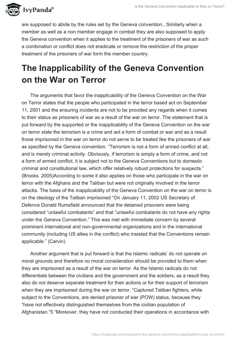Is the Geneva Convention Applicable to War on Terror?. Page 4