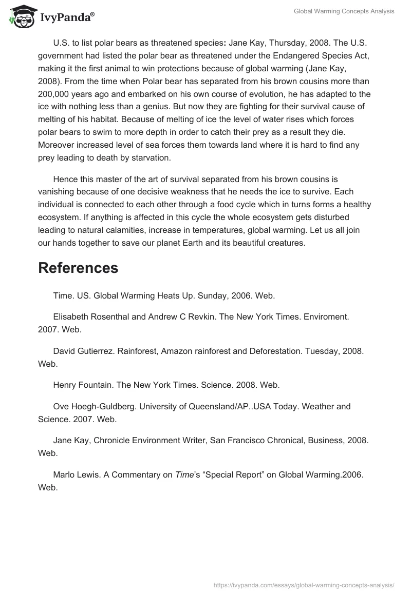 Global Warming Concepts Analysis. Page 2