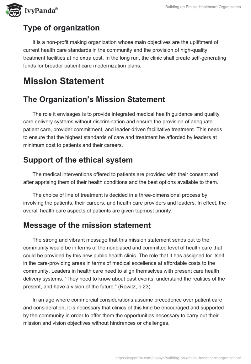 Building an Ethical Healthcare Organization. Page 2