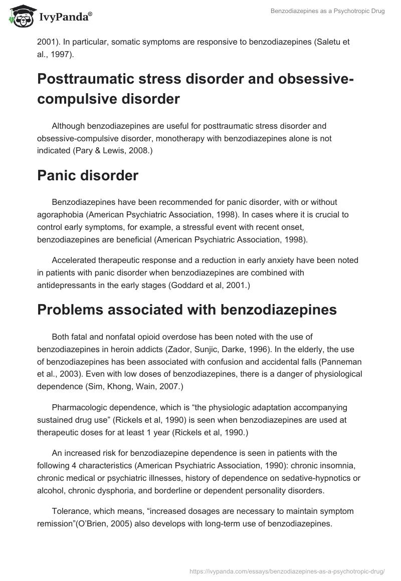 Benzodiazepines as a Psychotropic Drug. Page 3