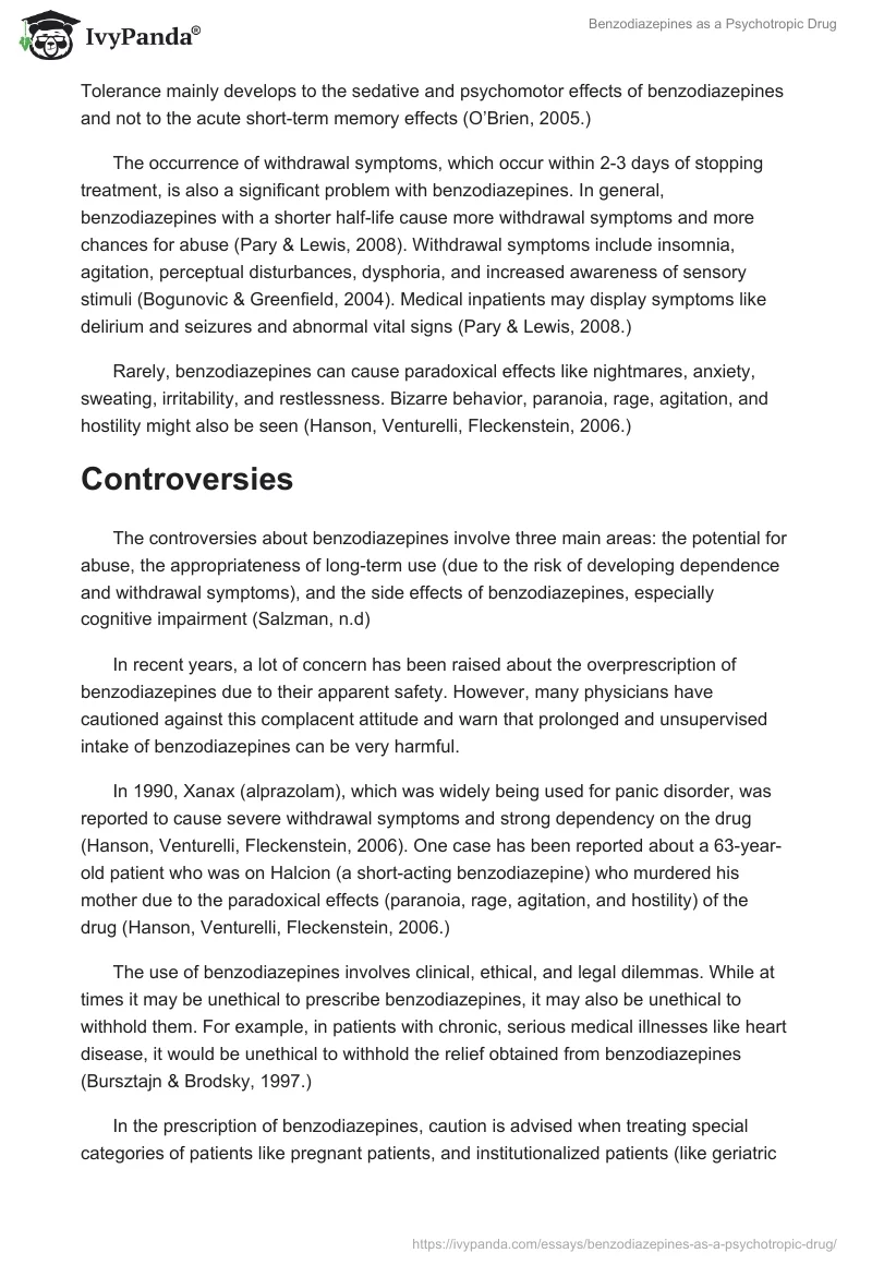 Benzodiazepines as a Psychotropic Drug. Page 4