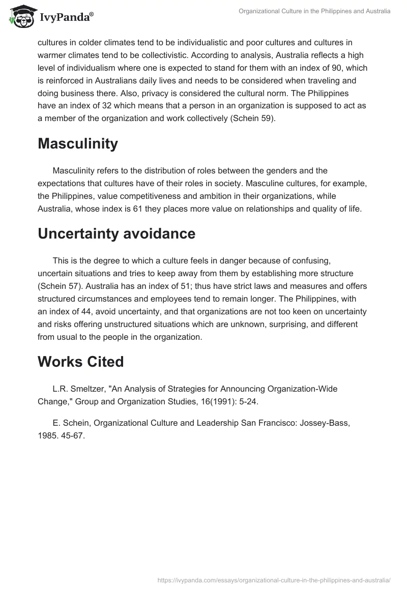Organizational Culture in the Philippines and Australia. Page 2