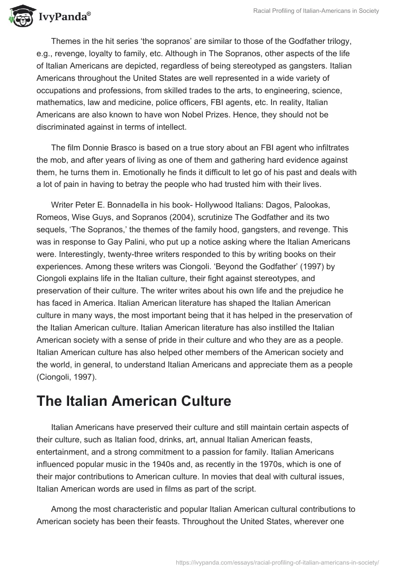Racial Profiling of Italian-Americans in Society. Page 3