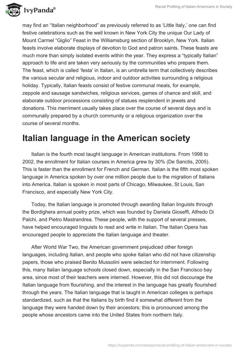 Racial Profiling of Italian-Americans in Society. Page 4