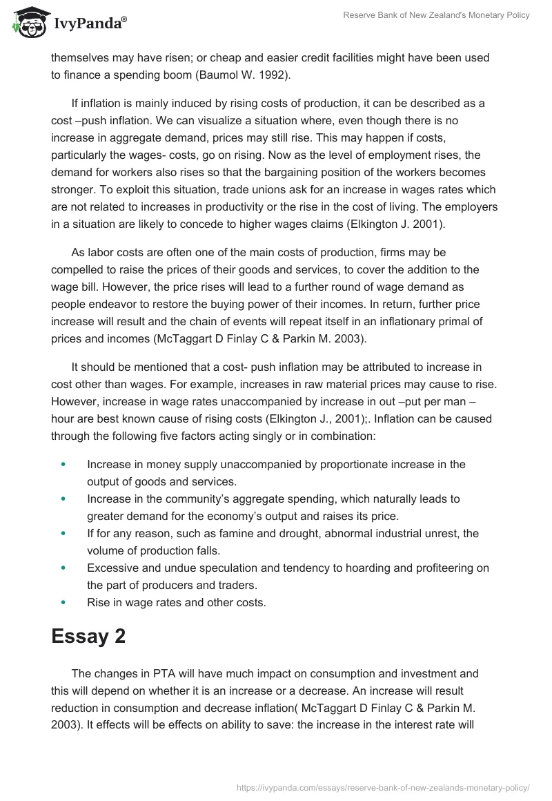 Reserve Bank of New Zealand's Monetary Policy. Page 4