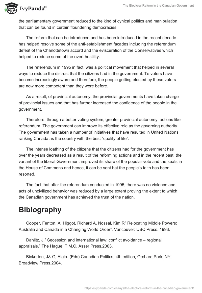 The Electoral Reform in the Canadian Government. Page 4