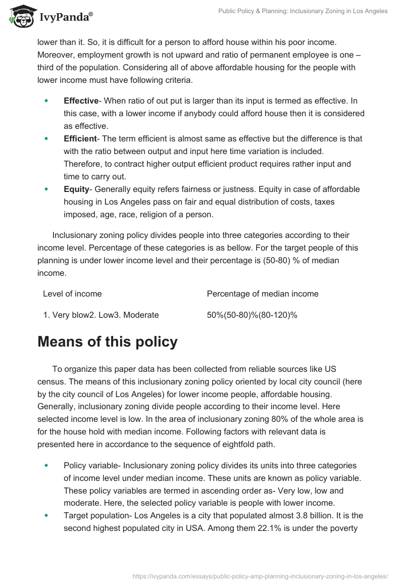 Public Policy & Planning: Inclusionary Zoning in Los Angeles. Page 4