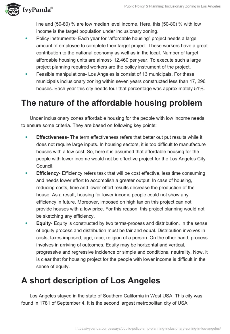 Public Policy & Planning: Inclusionary Zoning in Los Angeles. Page 5