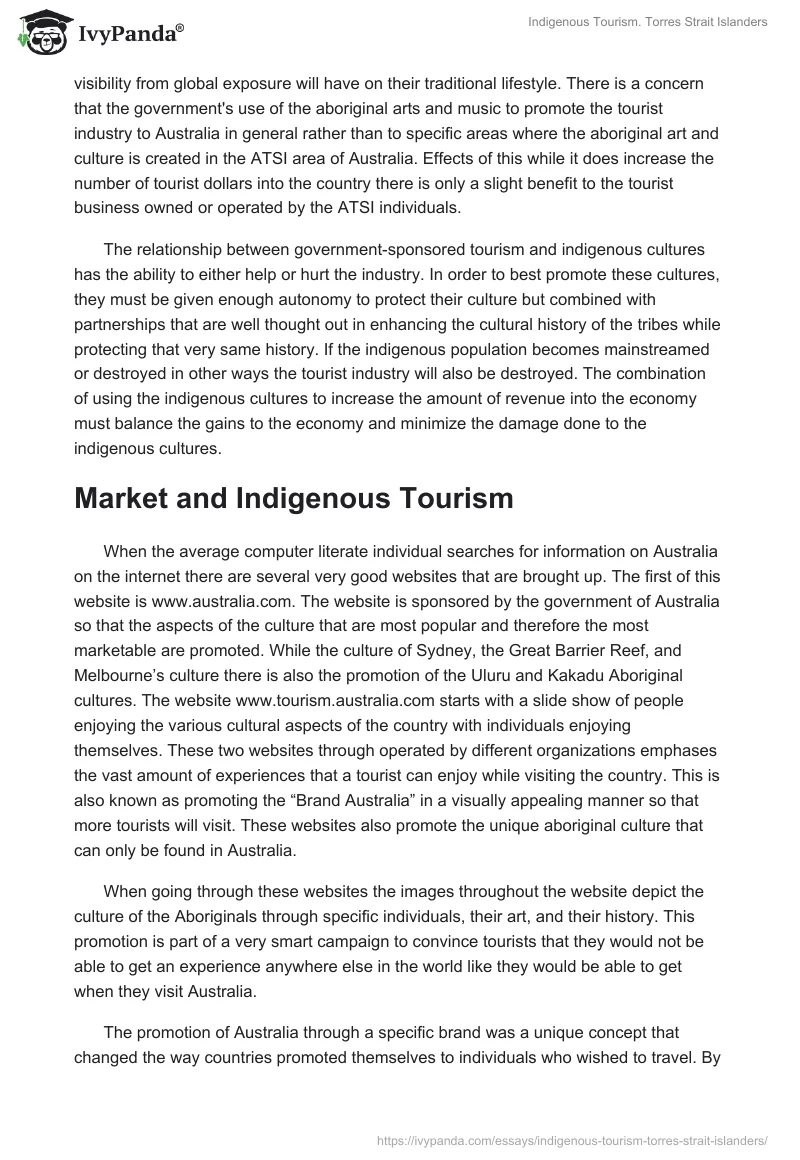Indigenous Tourism. Torres Strait Islanders. Page 2