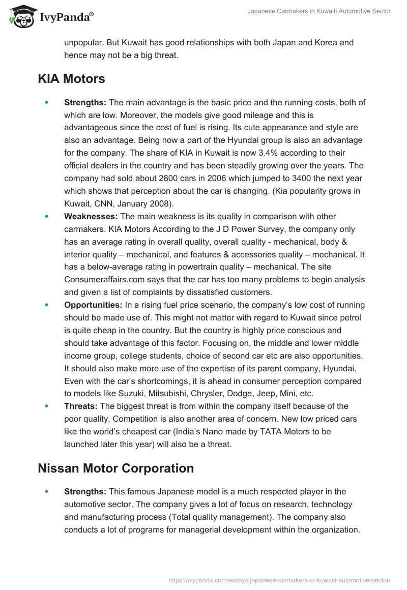 Japanese Carmakers in Kuwaiti Automotive Sector. Page 4