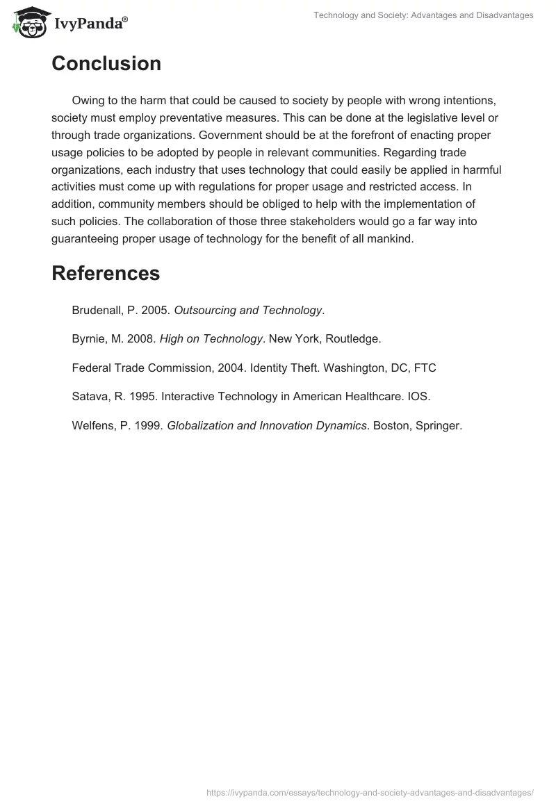 Technology and Society: Advantages and Disadvantages. Page 3