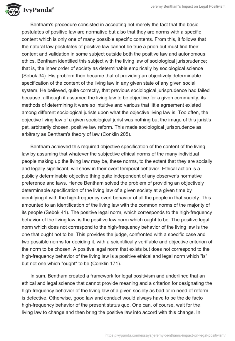 Jeremy Bentham's Impact on Legal Positivism. Page 3