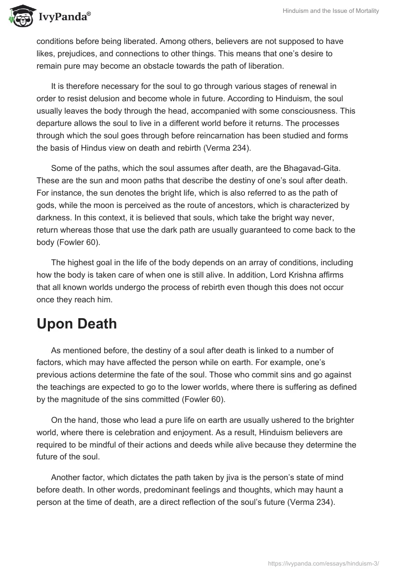 Hinduism and the Issue of Mortality. Page 2