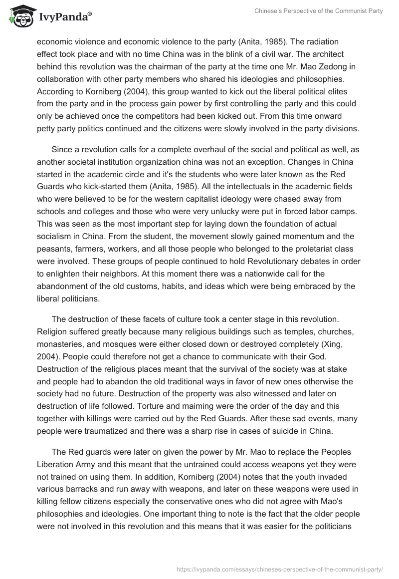 Chinese’s Perspective of the Communist Party. Page 2